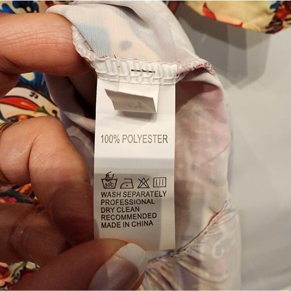 New Fall Colorful Dress Flowy Boho V-Neck Beach Dress Size L - Picture 6 of 9